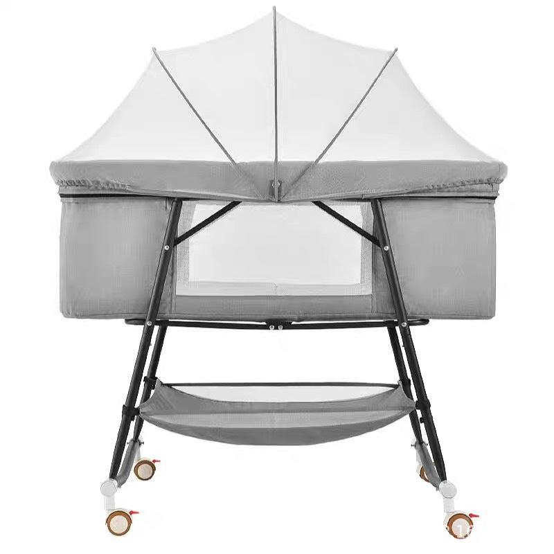 European Built-in Mosquito Net Foldable Baby Crib Infant Bed - Image 2
