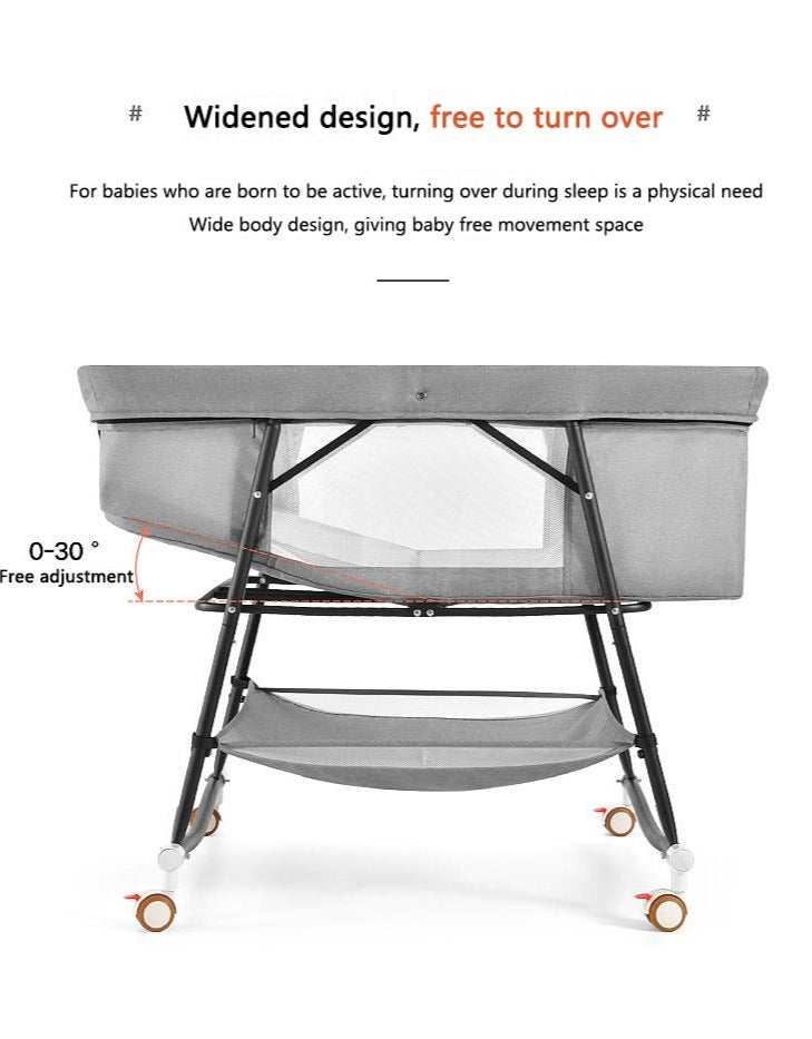 European Built-in Mosquito Net Foldable Baby Crib Infant Bed - Image 3
