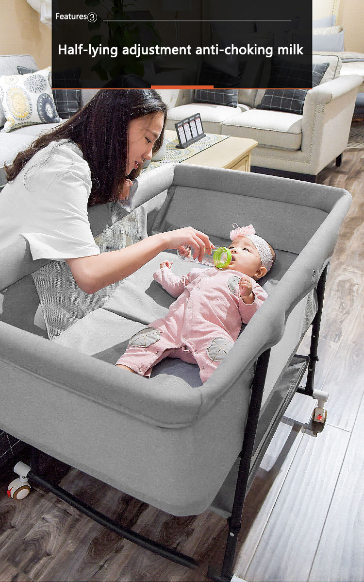 European Built-in Mosquito Net Foldable Baby Crib Infant Bed - Image 5
