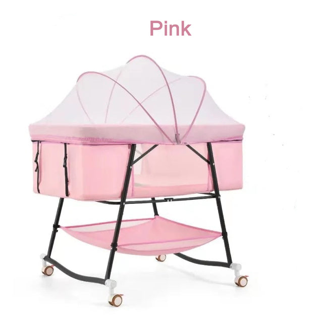 European Built-in Mosquito Net Foldable Baby Crib Infant Bed - Image 10