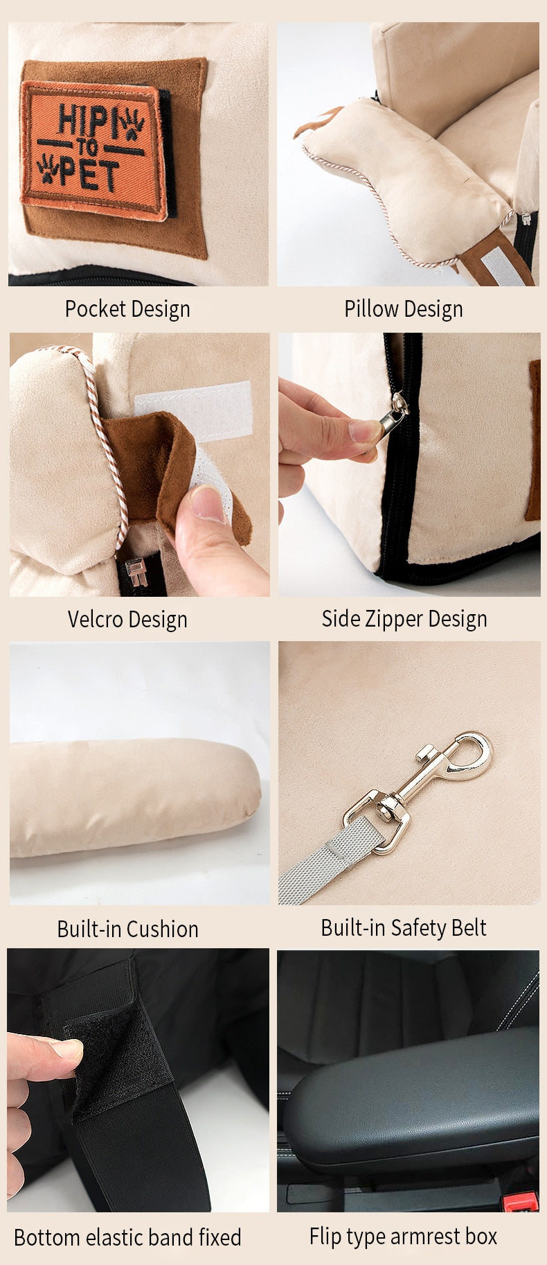Car Portable Pet Carrier Comfy Bed - Image 8