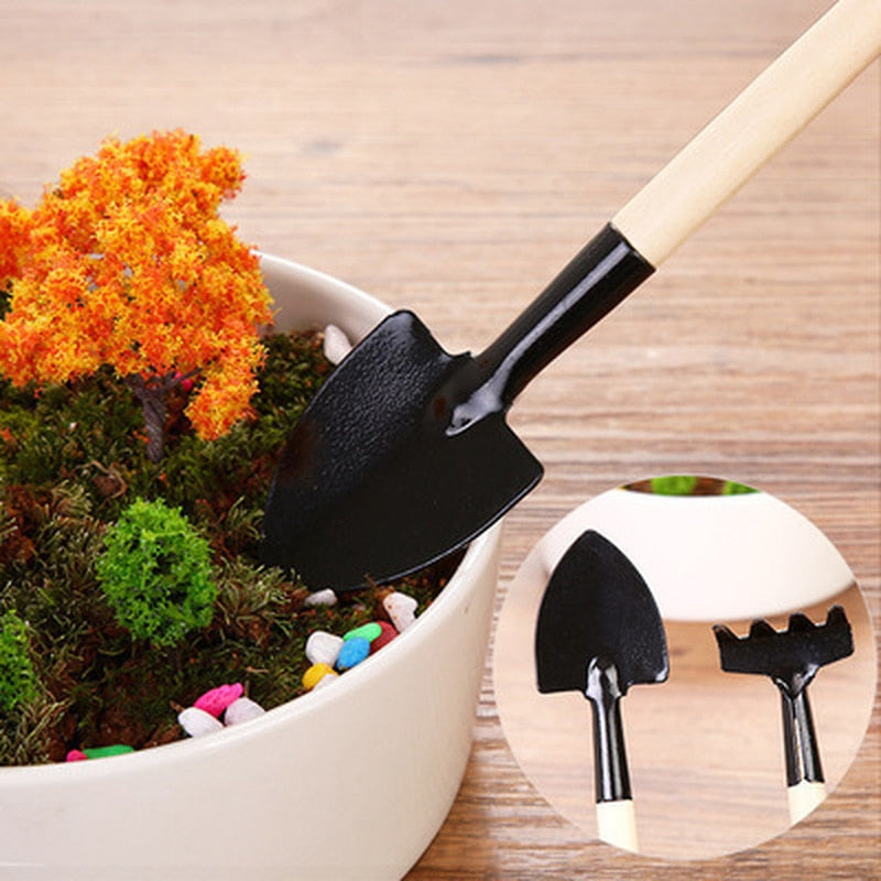 Wooden Mini Balcony Gardening Tool Set