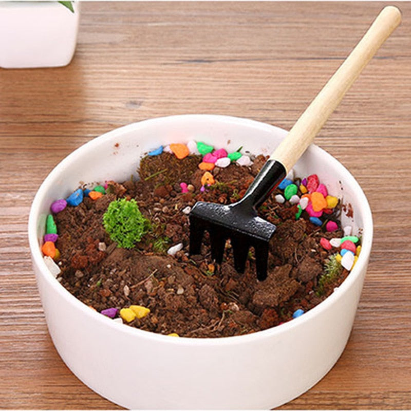 Wooden Mini Balcony Gardening Tool Set - Image 7