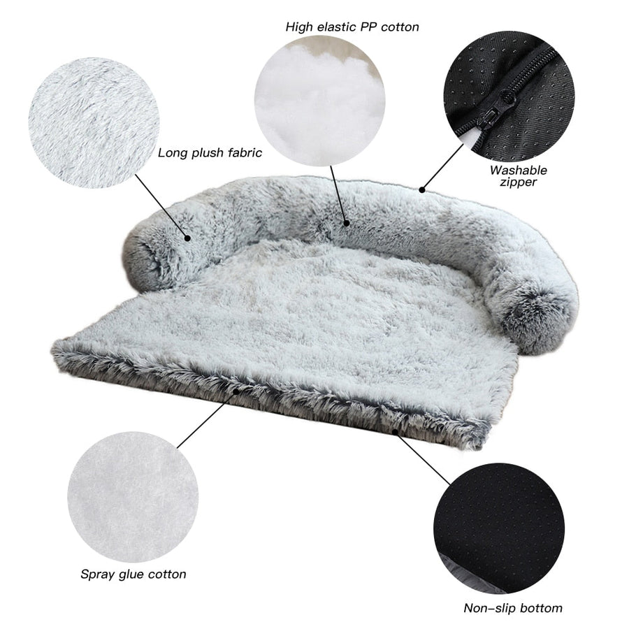 Large Pet Plush Sofa Cover Bed - Image 10