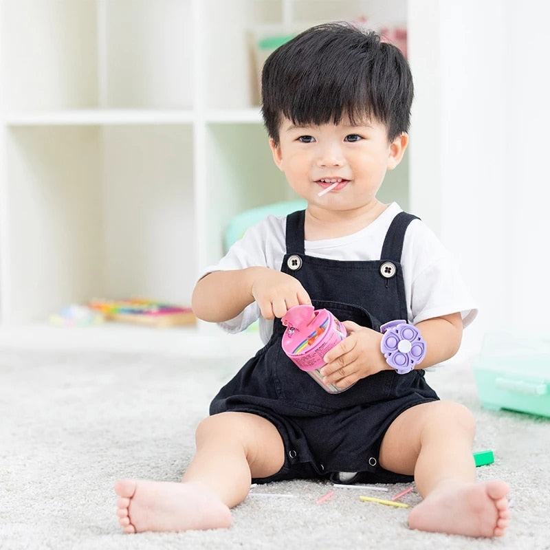 Kids Pop Play Fidget Spinner Bracelets - Image 1