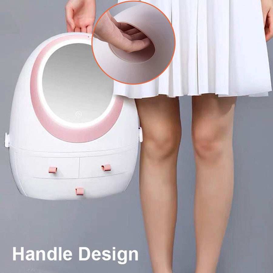 LED Light Mirror Cosmetic Makeup Storage Box - Image 4