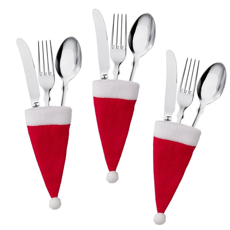 Christmas Silverware Holder Set