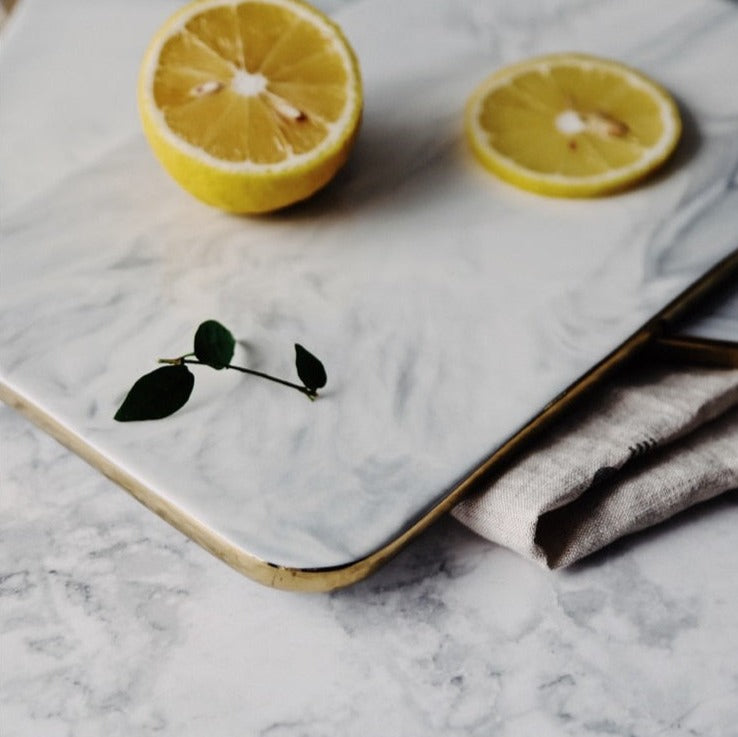 Elegant White Marble Ceramic Cutting Board - Image 3