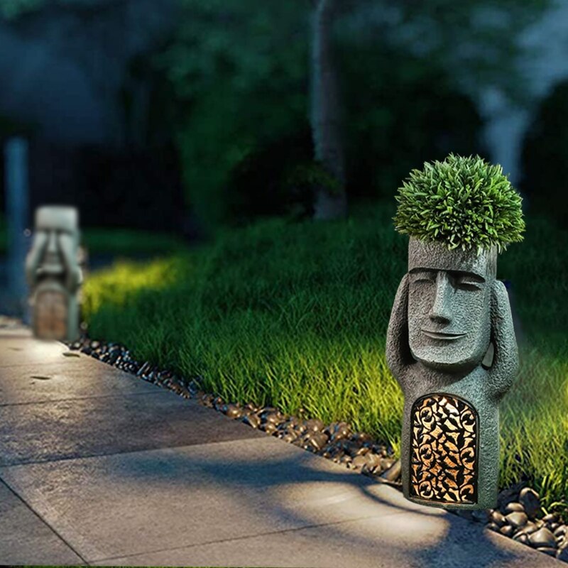 Easter Island Statue Garden Flower Pot - Image 2