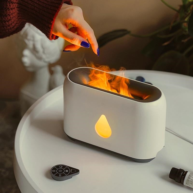 Remote Control USB Flame Aromatherapy Humidifier - Image 0