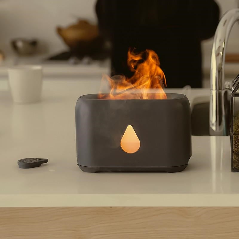 Remote Control USB Flame Aromatherapy Humidifier - Image 1