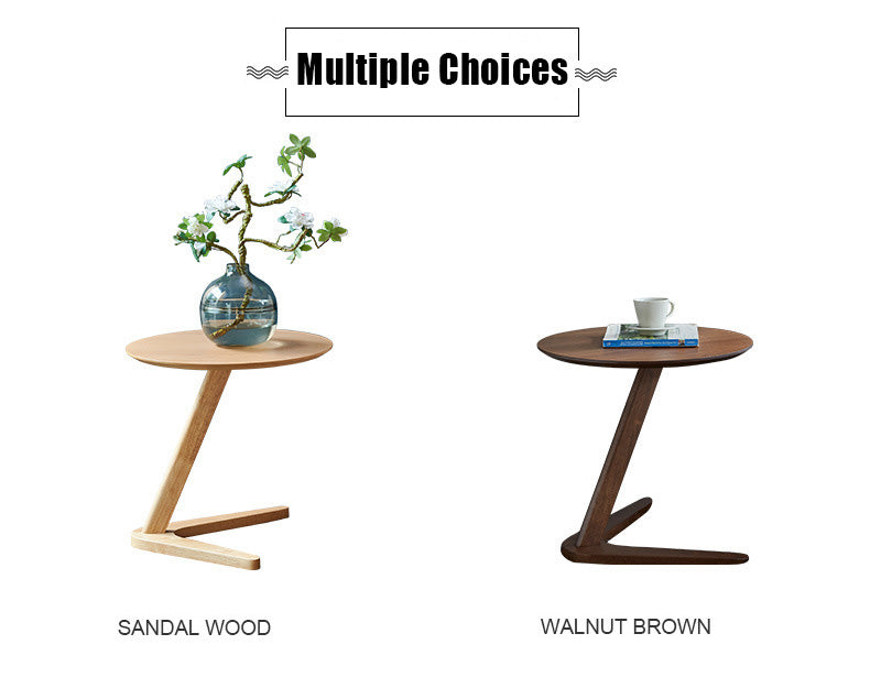 Elegant Wooden Sofa Side Round Desk - Image 4