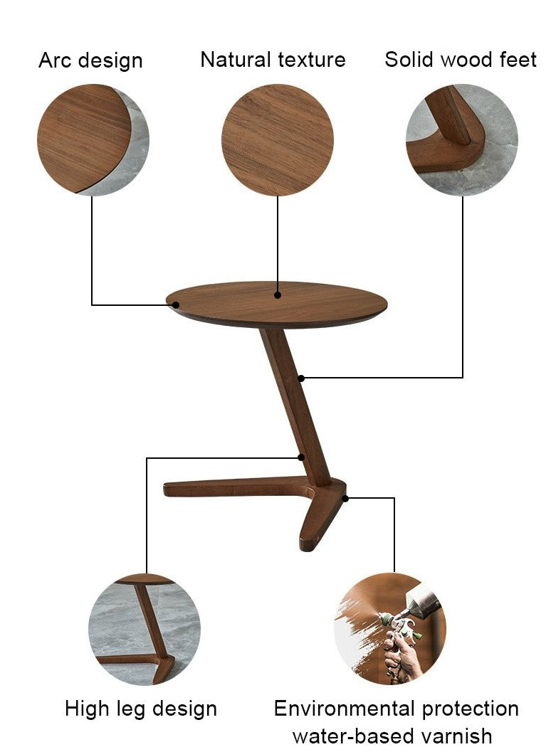 Elegant Wooden Sofa Side Round Desk - Image 3