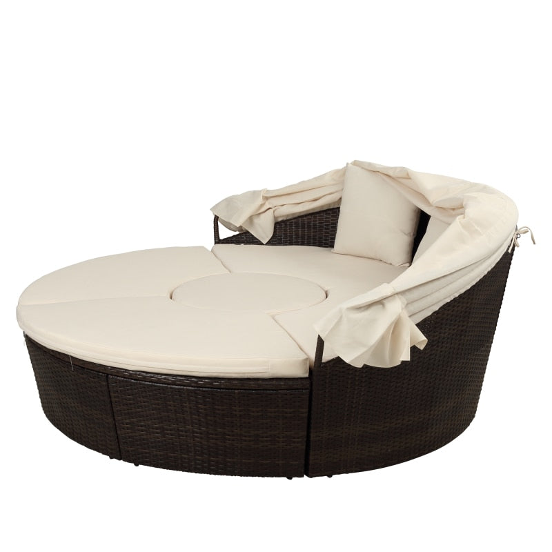 Retractable Sectional Canopy Outdoor Sofa Set - Image 3