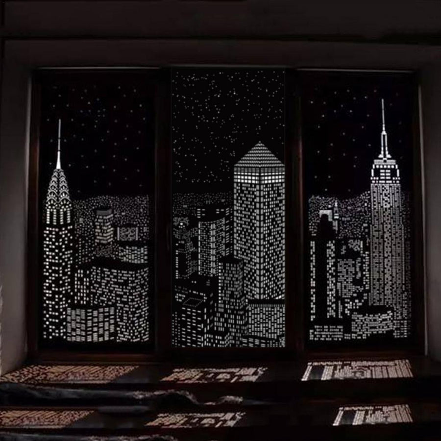 Unique City View Polyester Blackout Curtains - Image 1