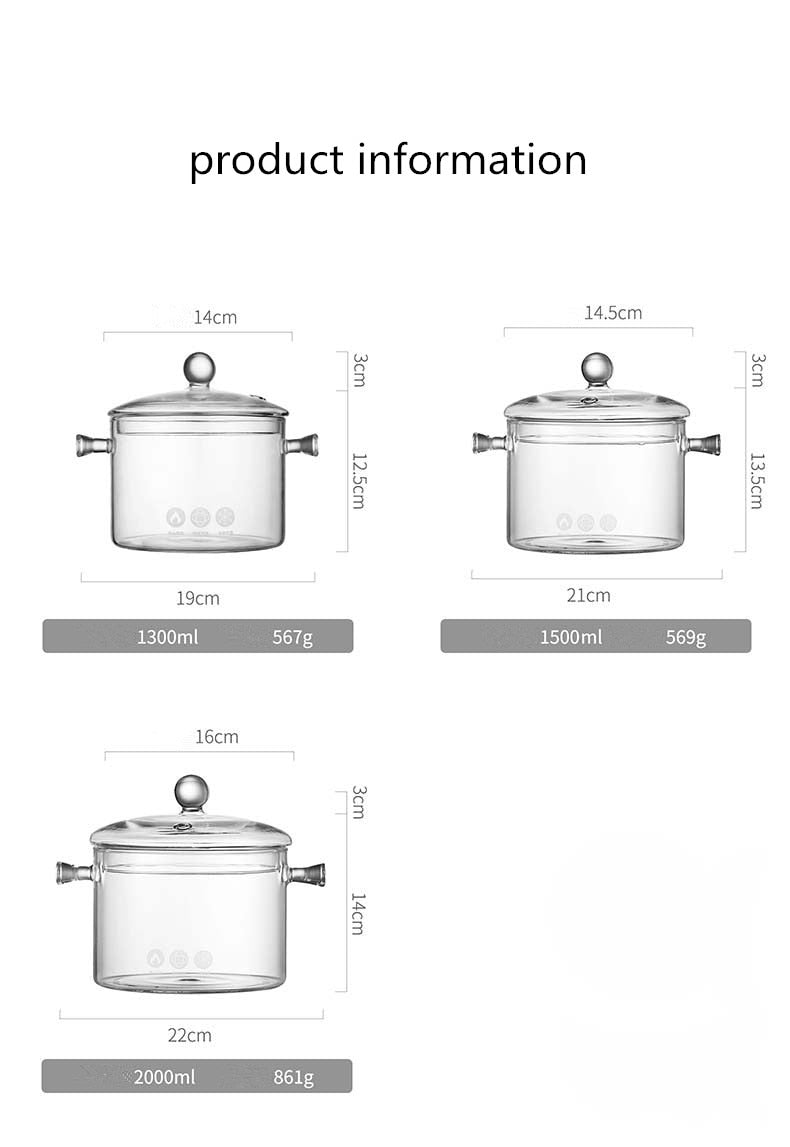 Transparent Glass Heat-Resistant Soup Pot - Image 2
