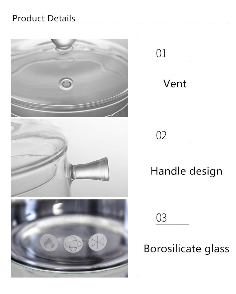 Transparent Glass Heat-Resistant Soup Pot