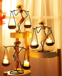 Nordic Abstract Character Metal Candle Holder - Image 6