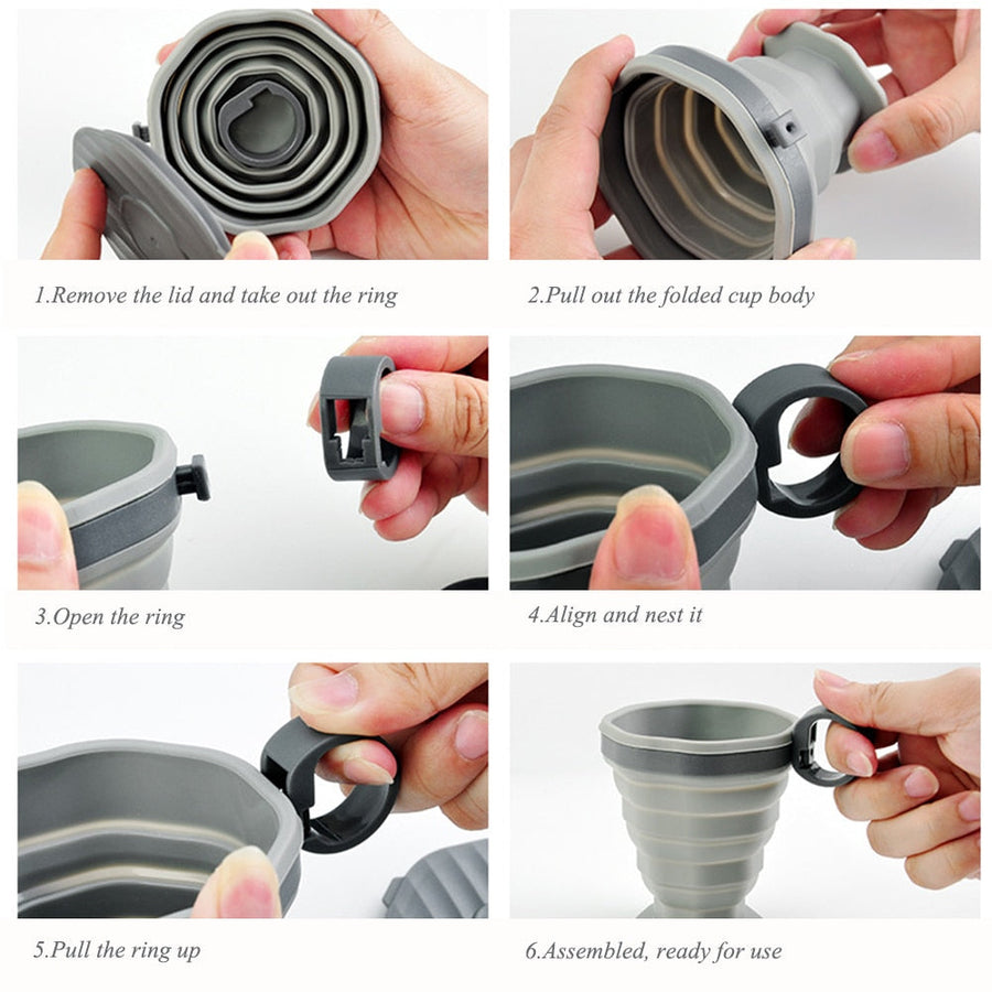 Folding Telescopic Silicone Mug - Image 6