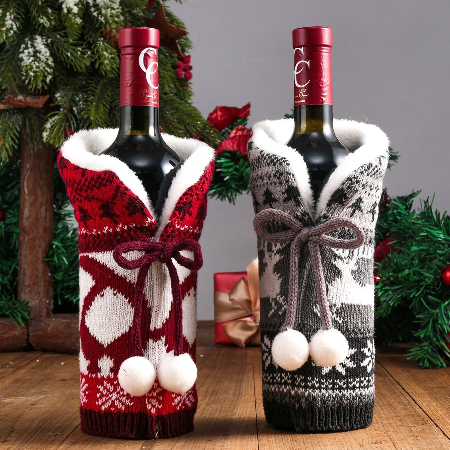 Knitted Christmas Bottle Cover - Image 0