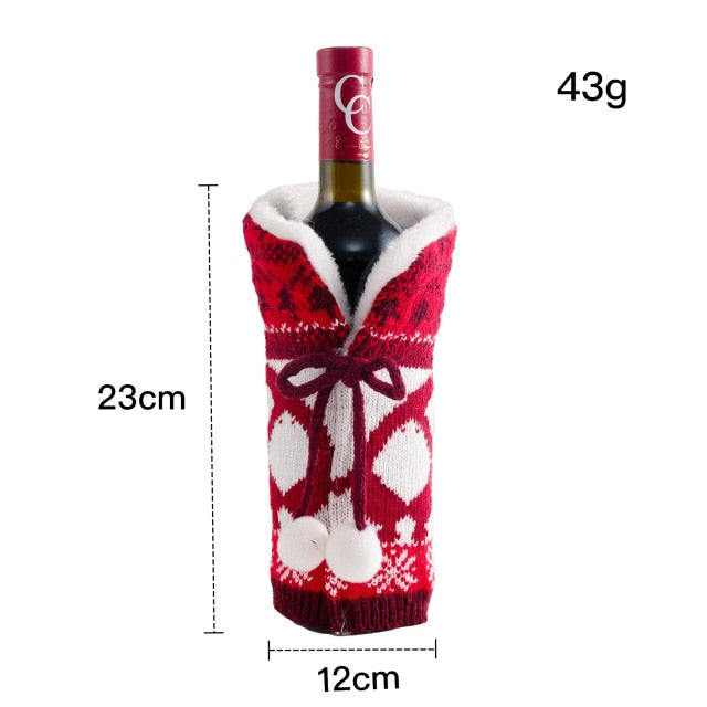 Knitted Christmas Bottle Cover