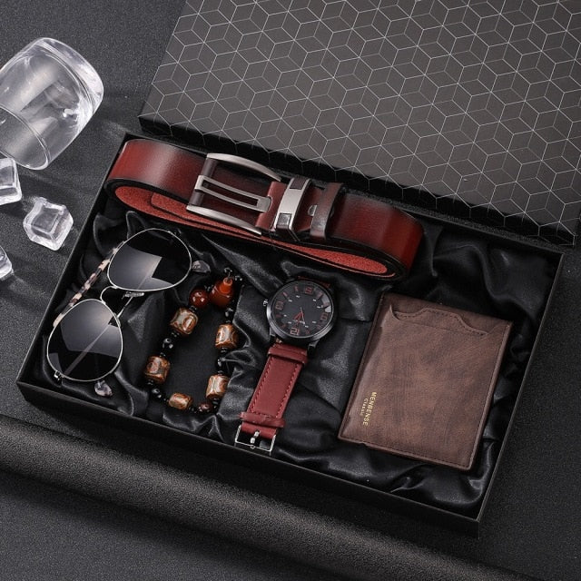 Elegant Men's Luxury Leather Gift Set