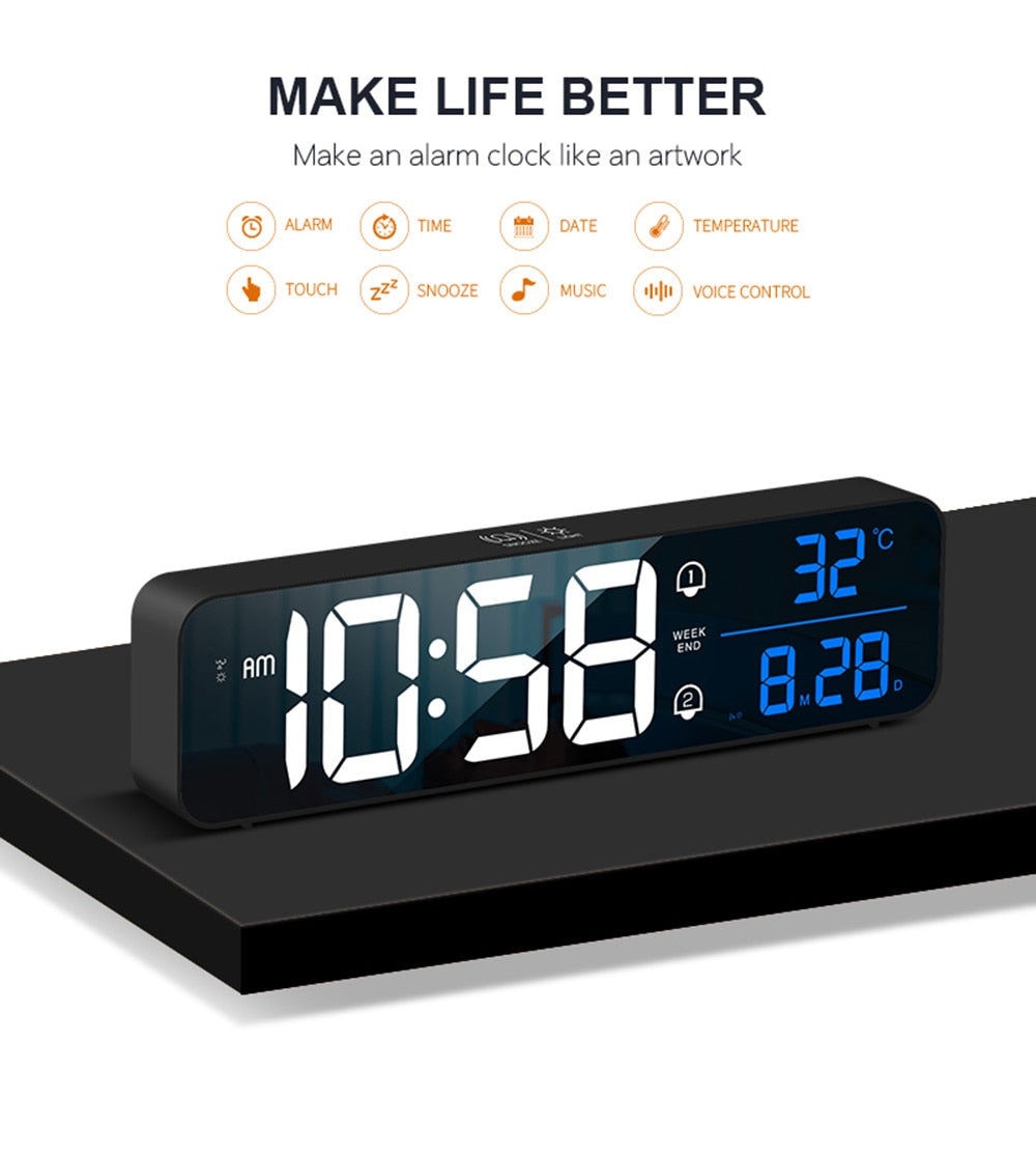 Smart Digital LED Music Alarm Temperature Clock