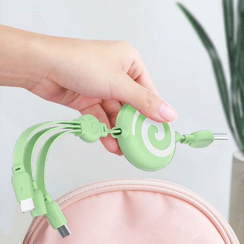 3in1 Retractable Universal Phone Charging Cable - Image 0
