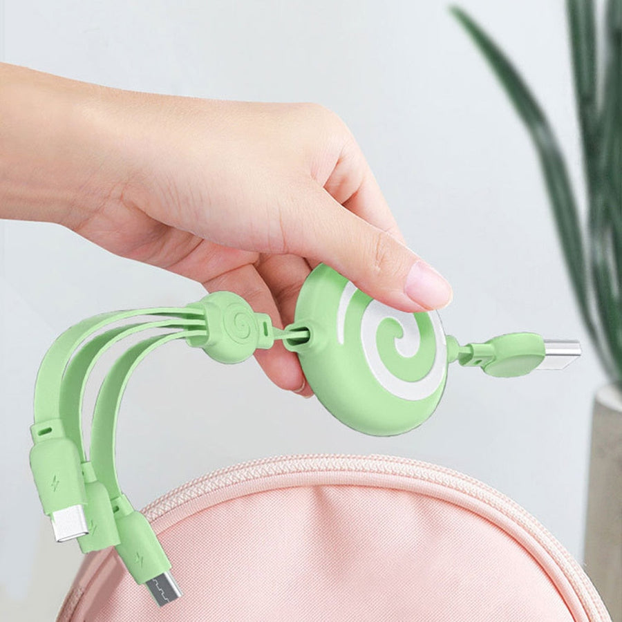 3in1 Retractable Universal Phone Charging Cable - Image 0