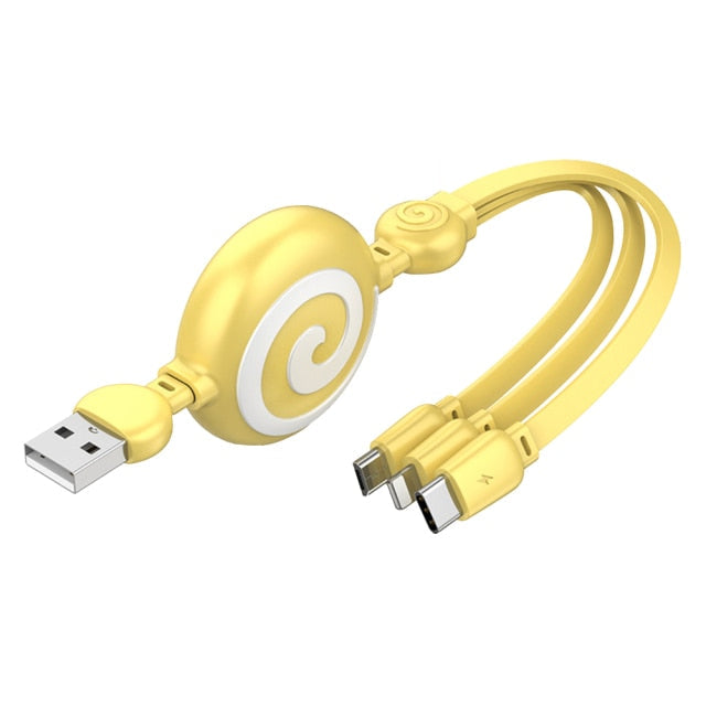 3in1 Retractable Universal Phone Charging Cable - Image 3