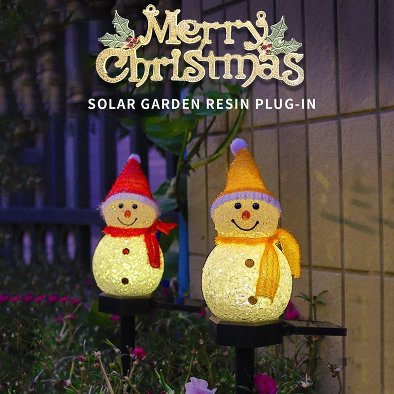 Outdoor LED Solar Snowman Light - Image 1