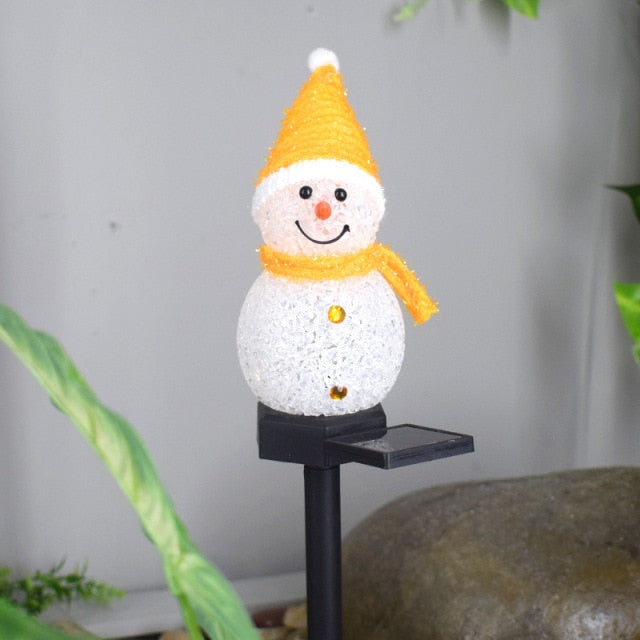 Outdoor LED Solar Snowman Light