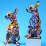 Modern Colorful Chihuahua Resin Dog Statue