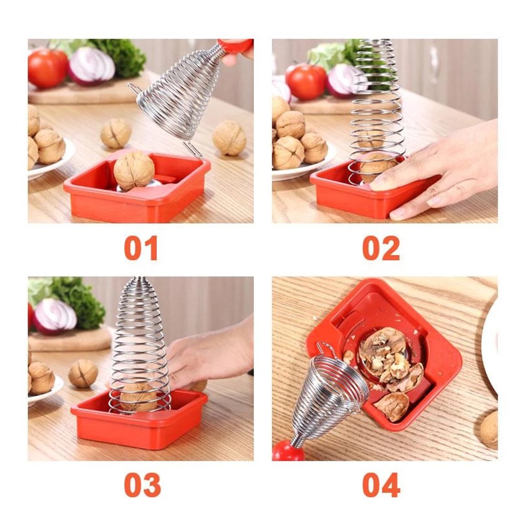 Metal Spring Nut Cracker Gadget