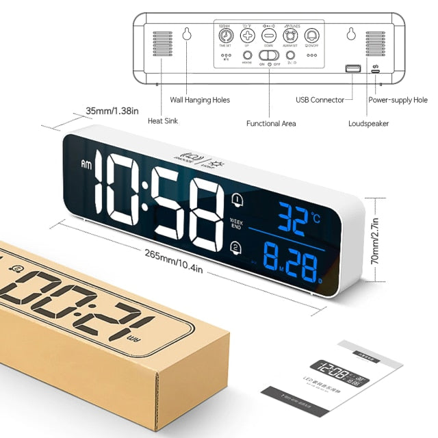 Smart Digital LED Music Alarm Temperature Clock