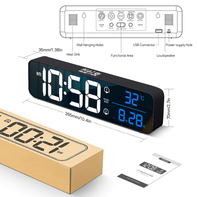 Smart Digital LED Music Alarm Temperature Clock - Image 4