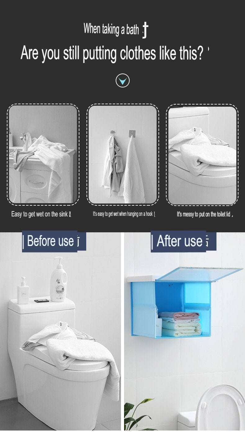 Wall-mounted Waterproof Bathroom Rack Clothes Cabinet - Image 2