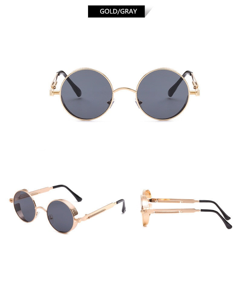 Creative Round Retro Round Metal Sunglasses - Image 10