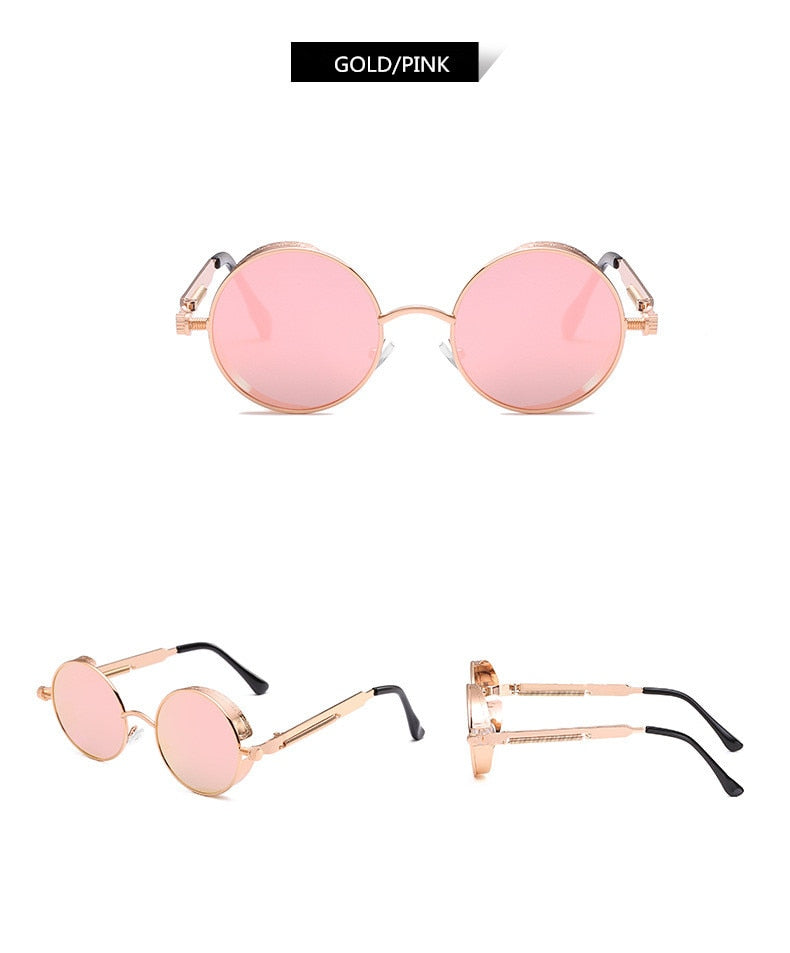 Creative Round Retro Round Metal Sunglasses - Image 14