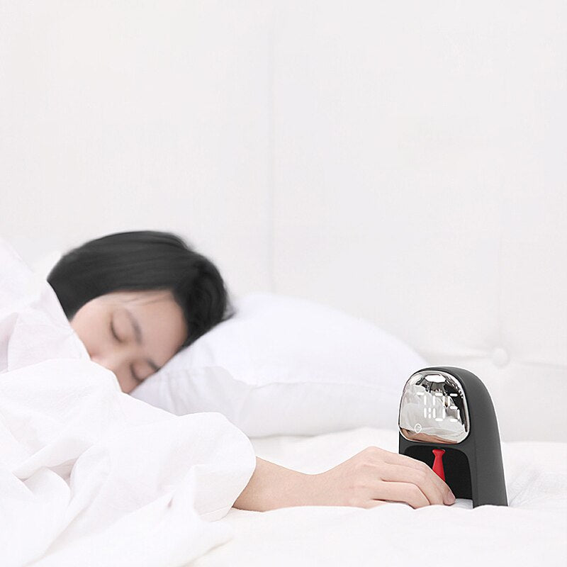 Creative LED Voice Control Gentleman Alarm Clock