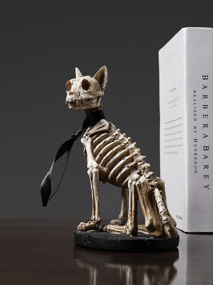 Retro Skull Dog Statue - Image 3