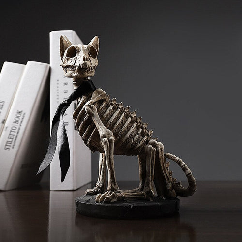 Retro Skull Dog Statue - Image 0
