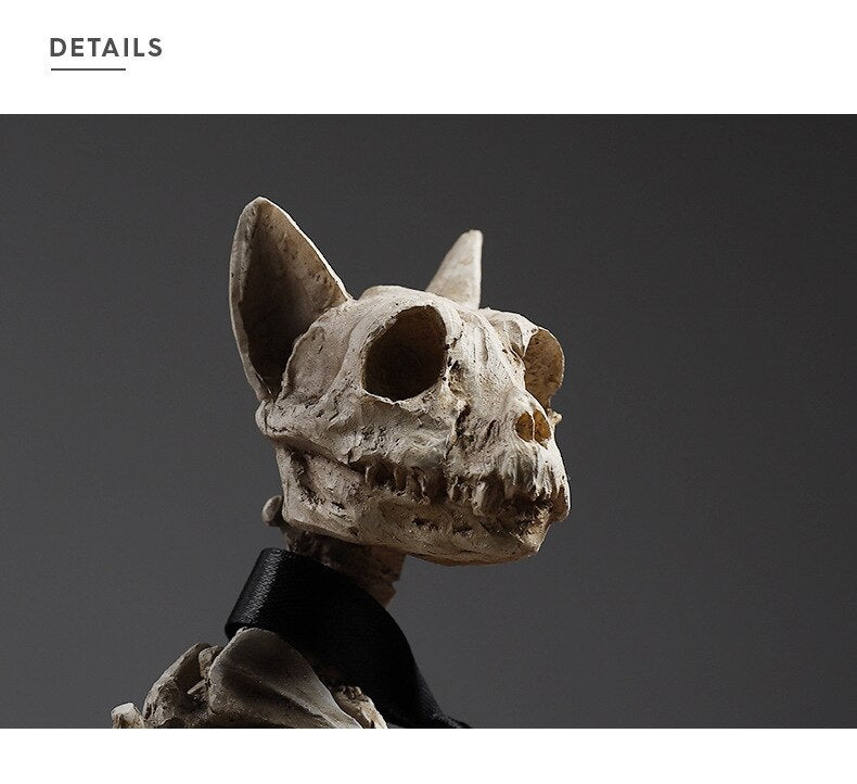 Retro Skull Dog Statue - Image 6