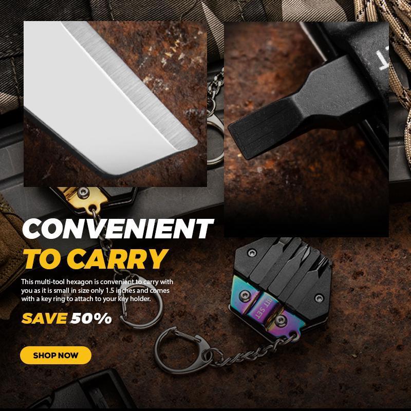 Multifunctional Hexagon Outdoor EDC Survival Tool - Image 4