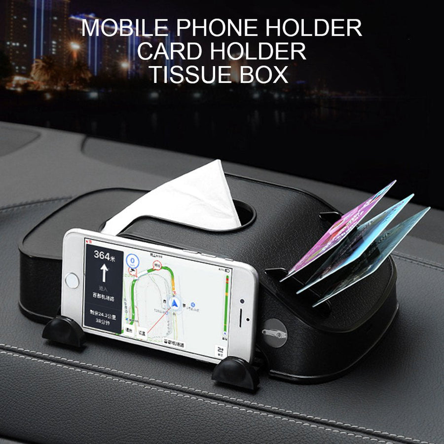 Car Dashboard Tissue Box Phone Holder - Image 1