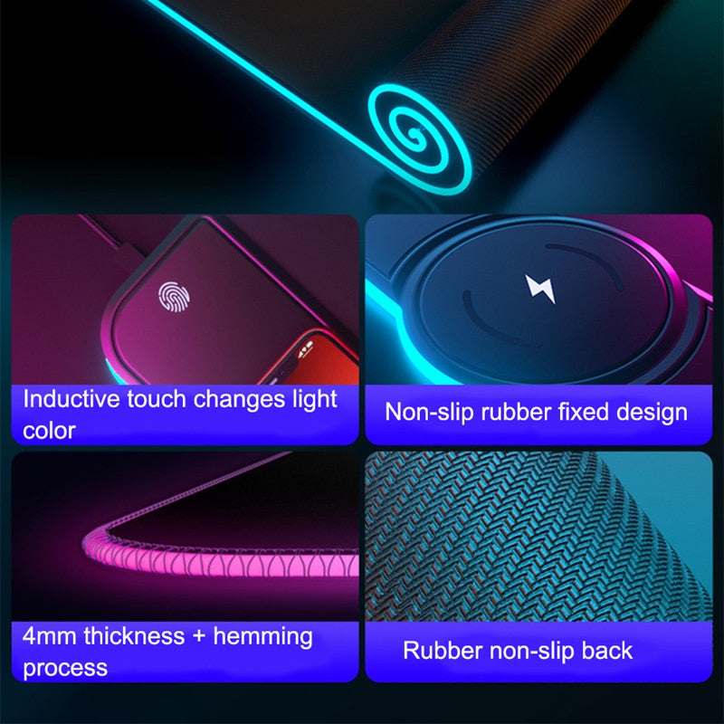 Wireless Charging RGB Luminous Mouse Mat - Image 3