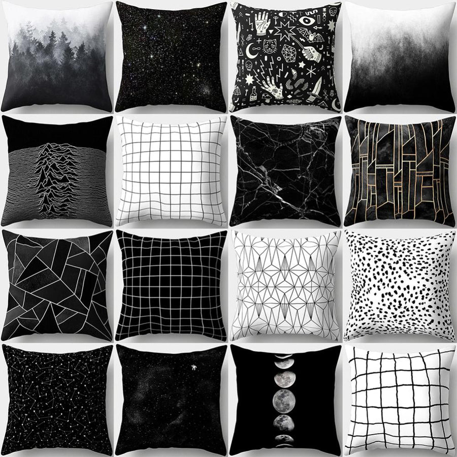 Black and White Design Geometric Home Pillow Cases - Image 0