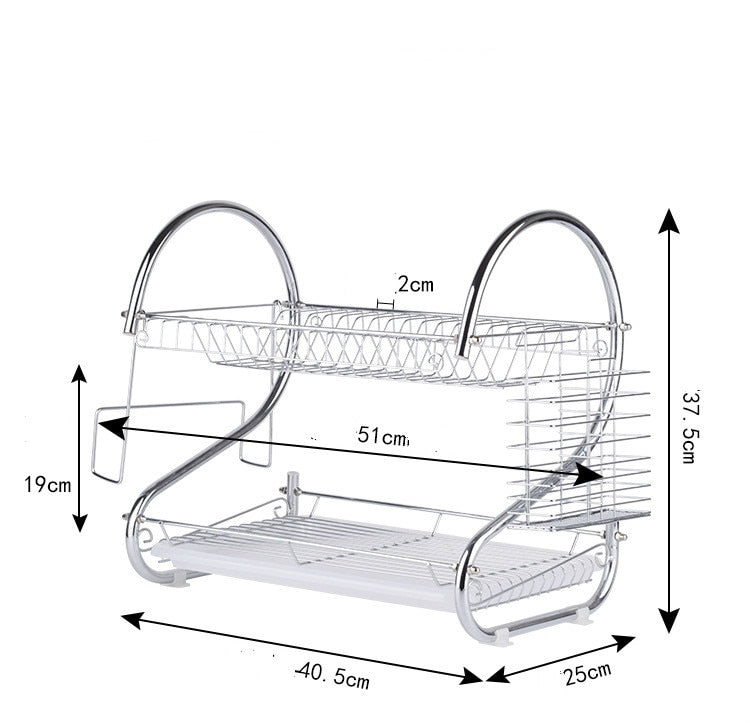 Kitchen Stainless Steel Rack Tableware Organizer - Image 2