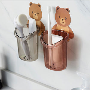 Wall-Mounted Sticky Bear Toothbrush Holder - Image 0