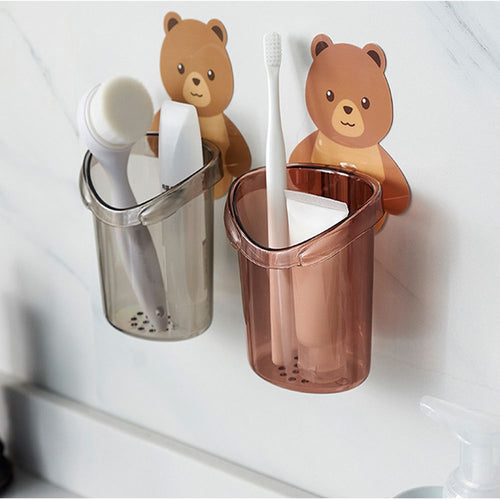 Wall-Mounted Sticky Bear Toothbrush Holder - Image 0